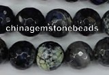 CAG5225 15 inches 14mm faceted round fire crackle agate beads