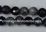 CAG5228 15 inches 10mm faceted round fire crackle agate beads