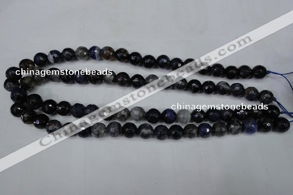 CAG5228 15 inches 10mm faceted round fire crackle agate beads