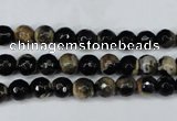 CAG5231 15 inches 6mm faceted round fire crackle agate beads