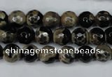 CAG5232 15 inches 10mm faceted round fire crackle agate beads