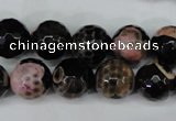 CAG5233 15 inches 12mm faceted round fire crackle agate beads