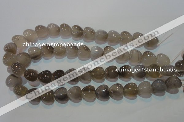 CAG5263 15.5 inches 16*16mm heart Brazilian grey agate beads