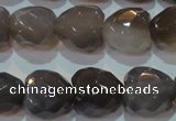 CAG5268 15.5 inches 16*16mm faceted heart Brazilian grey agate beads