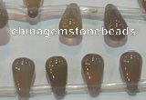 CAG5270 Top-drilled 6*11mm teardrop Brazilian grey agate beads