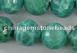 CAG5314 15.5 inches 14mm faceted round peafowl agate gemstone beads