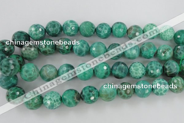 CAG5314 15.5 inches 14mm faceted round peafowl agate gemstone beads