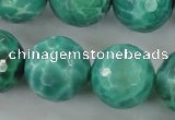 CAG5315 15.5 inches 16mm faceted round peafowl agate gemstone beads