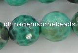 CAG5317 15.5 inches 20mm faceted round peafowl agate gemstone beads