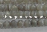 CAG5320 15.5 inches 4mm round grey line agate beads wholesale