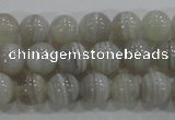 CAG5321 15.5 inches 6mm round grey line agate beads wholesale