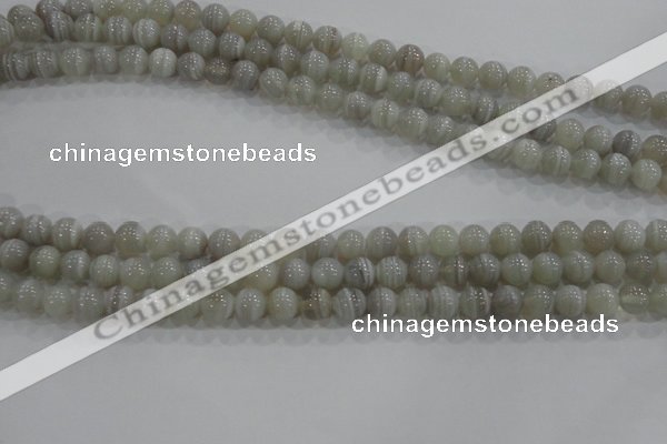 CAG5321 15.5 inches 6mm round grey line agate beads wholesale