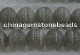 CAG5323 15.5 inches 12mm round grey line agate beads wholesale