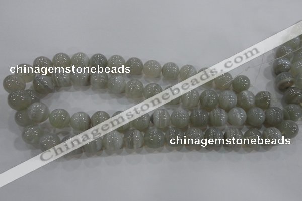 CAG5324 15.5 inches 14mm round grey line agate beads wholesale