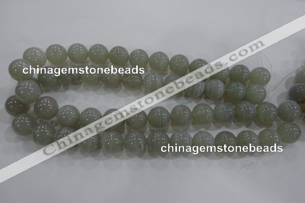 CAG5325 15.5 inches 16mm round grey line agate beads wholesale