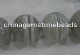 CAG5327 15.5 inches 20mm round grey line agate beads wholesale