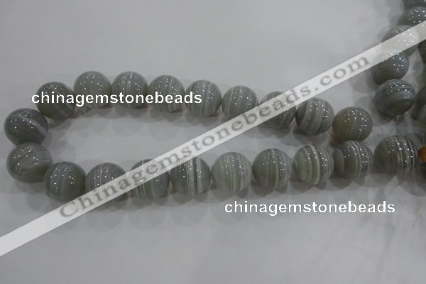 CAG5327 15.5 inches 20mm round grey line agate beads wholesale