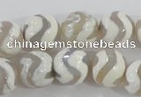 CAG5331 15.5 inches 12mm faceted round tibetan agate beads wholesale