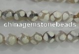 CAG5333 15.5 inches 8mm faceted round tibetan agate beads wholesale