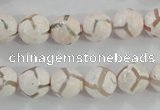 CAG5334 15.5 inches 10mm faceted round tibetan agate beads wholesale