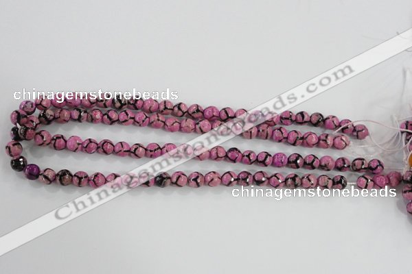 CAG5347 15.5 inches 8mm faceted round tibetan agate beads wholesale