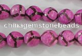 CAG5348 15.5 inches 10mm faceted round tibetan agate beads wholesale