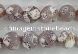 CAG5354 15.5 inches 12mm faceted round tibetan agate beads wholesale