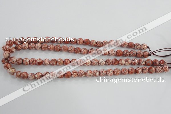 CAG5357 15.5 inches 8mm faceted round tibetan agate beads wholesale