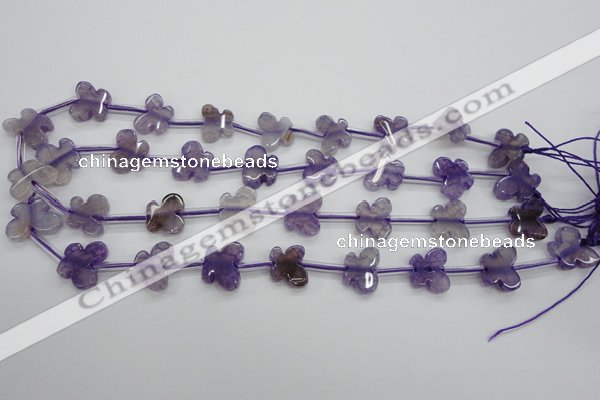 CAG5371 15.5 inches 13*15mm carved butterfly dragon veins agate beads