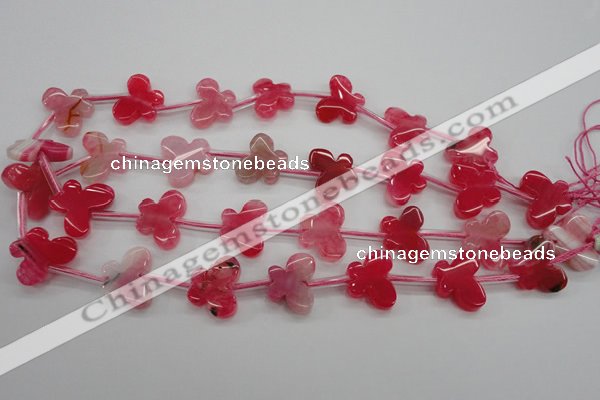 CAG5378 15.5 inches 16*20mm carved butterfly dragon veins agate beads