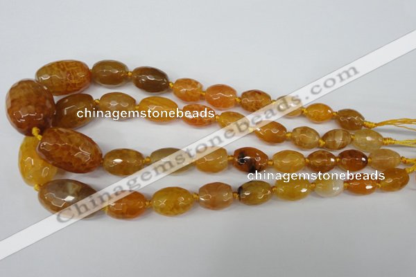 CAG5406 10*14mm – 20*30mm faceted drum dragon veins agate beads