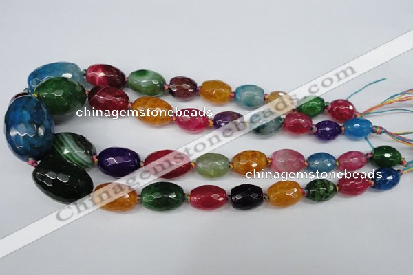 CAG5409 10*14mm – 20*30mm faceted drum dragon veins agate beads