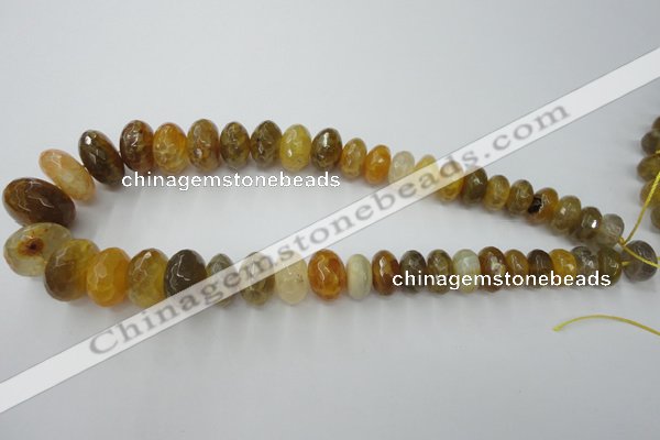 CAG5411 8*12mm – 13*22mm faceted rondelle dragon veins agate beads