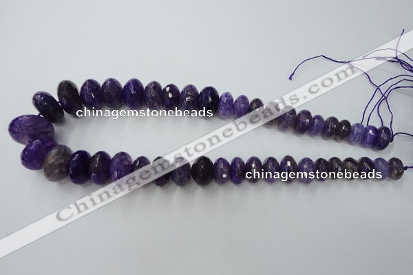 CAG5414 8*12mm – 13*22mm faceted rondelle dragon veins agate beads