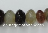 CAG5418 8*12mm – 13*22mm faceted rondelle dragon veins agate beads