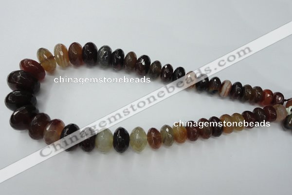 CAG5418 8*12mm – 13*22mm faceted rondelle dragon veins agate beads