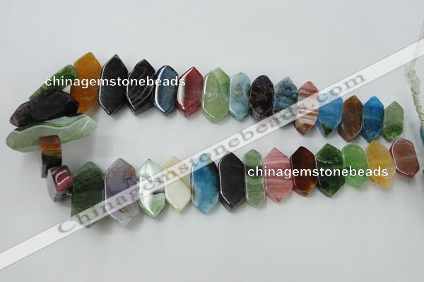 CAG5450 15.5 inches 10*20mm - 12*48mm freeform agate gemstone beads