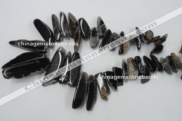 CAG5468 15.5 inches 8*20mm - 15*60mm freeform agate gemstone beads
