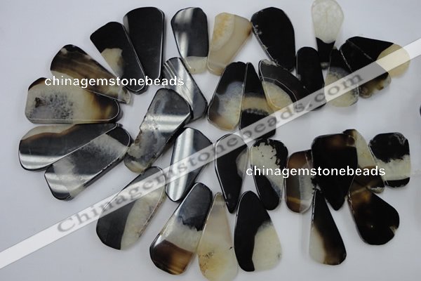 CAG5469 15.5 inches 25*35mm - 30*60mm freeform agate gemstone beads