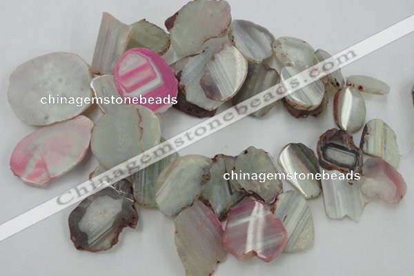 CAG5471 15.5 inches 16*22mm - 40*45mm freeform agate gemstone beads