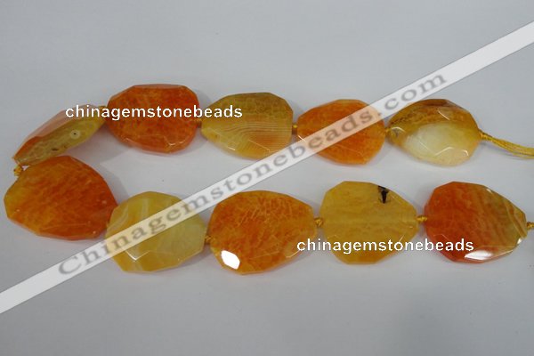 CAG5486 15.5 inches 30*35mm – 35*40mm faceted freeform agate beads