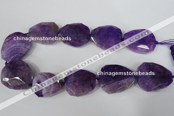 CAG5487 15.5 inches 30*35mm – 35*40mm faceted freeform agate beads