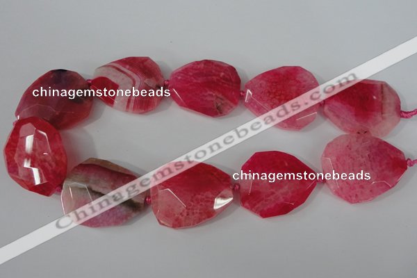 CAG5488 15.5 inches 30*35mm – 35*40mm faceted freeform agate beads