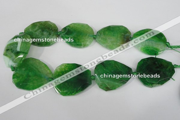 CAG5489 15.5 inches 30*35mm – 35*40mm faceted freeform agate beads