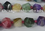 CAG5491 15.5 inches 13*13mm faceted nuggets agate gemstone beads