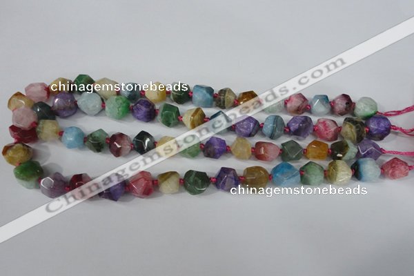 CAG5491 15.5 inches 13*13mm faceted nuggets agate gemstone beads