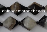 CAG5495 15.5 inches 18*18mm faceted bicone agate gemstone beads