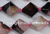 CAG5496 15.5 inches 18*18mm faceted bicone agate gemstone beads