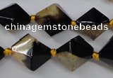 CAG5497 15.5 inches 18*18mm faceted bicone agate gemstone beads