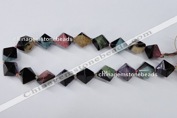 CAG5501 15.5 inches 20*20mm faceted bicone agate gemstone beads